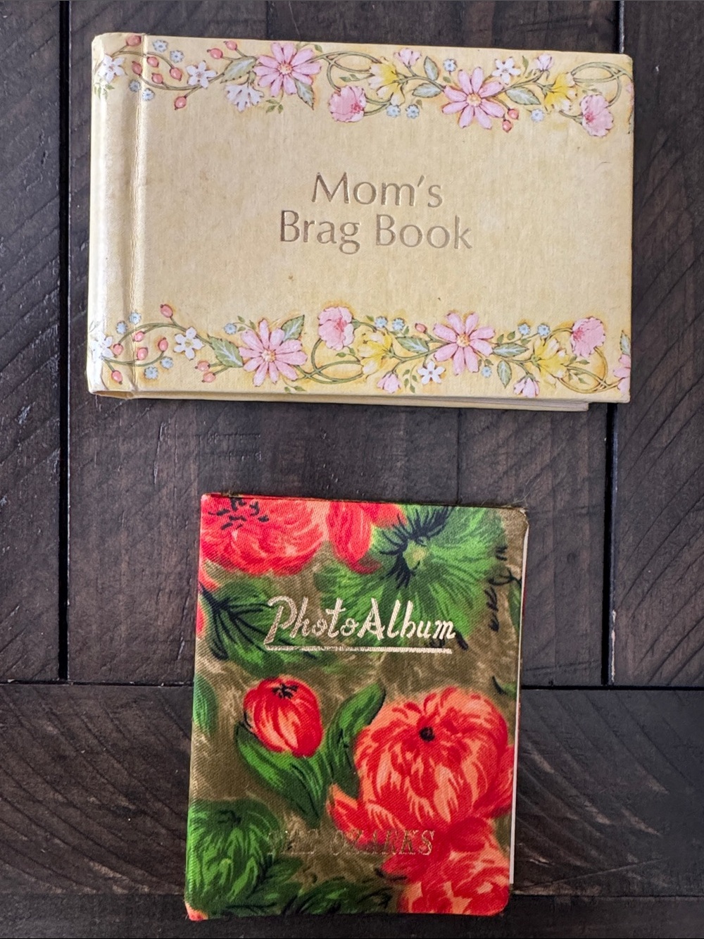 2 small vintage photo albums